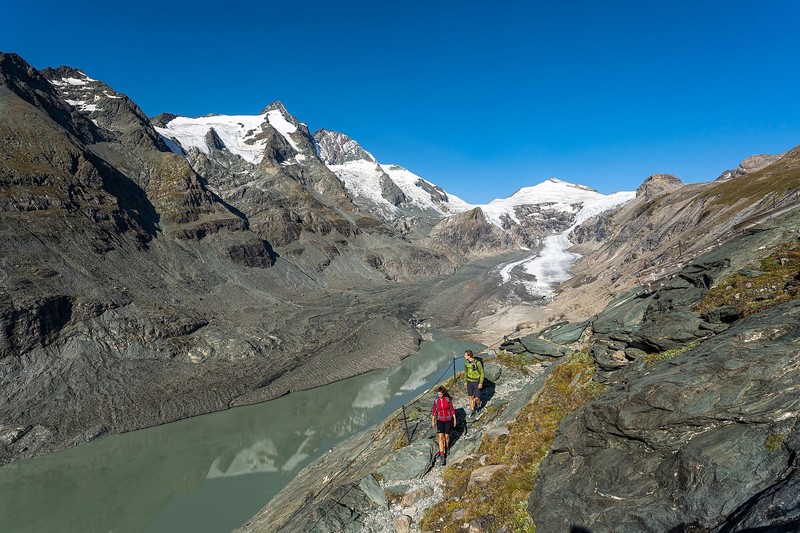 Grossglocknermassief met de Pasterze-gletsjer en de Sandsee