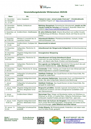 Veranstaltungs High-Lights Region Hohe Tauern Seite 1